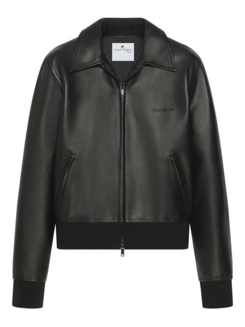 courrèges zip-up leather jacket