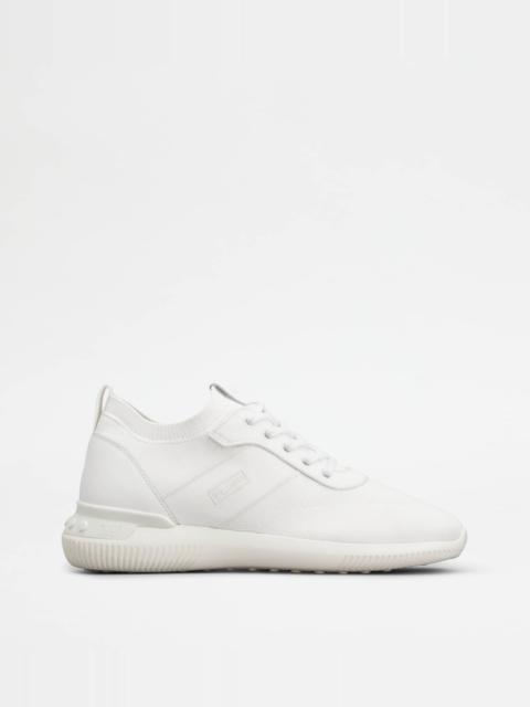 Tod's NO_CODE KNIT IN TECHNICAL FABRIC AND LEATHER - WHITE