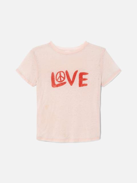 RE/DONE Classic Tee Love And Peace - Pink Salt