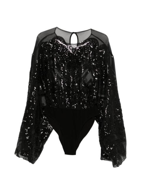 NORMA KAMALI sequin-embellished bodysuit