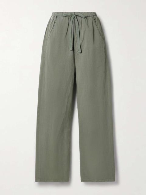 Citizens of Humanity Aurora cotton and linen-blend wide-leg pants Army green