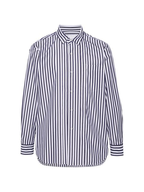 sacai pintuck-detailing striped shirt