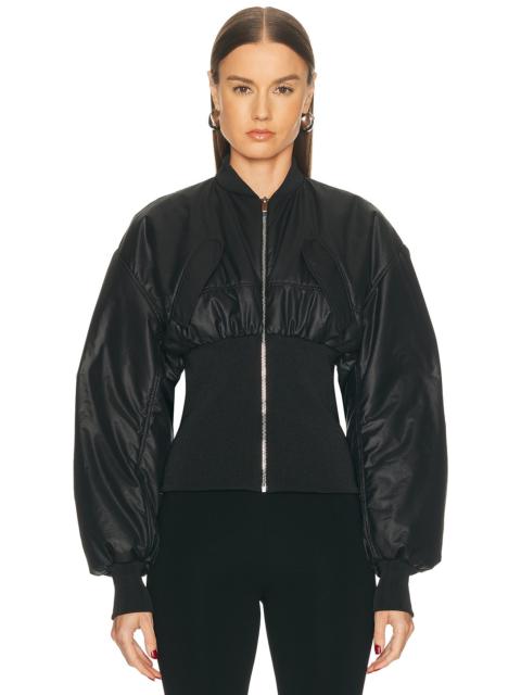 ATLEIN Ribbed Waist Bomber Jacket