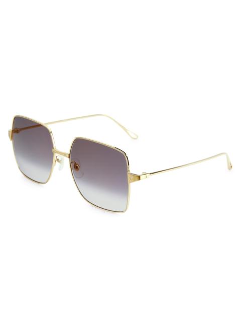 Cartier Women's Santos De 57MM Square Sunglasses - Smooth Gold