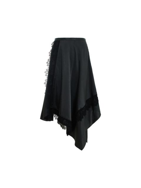 3.1 Phillip Lim Satin Midi Skirt With Lace Trim