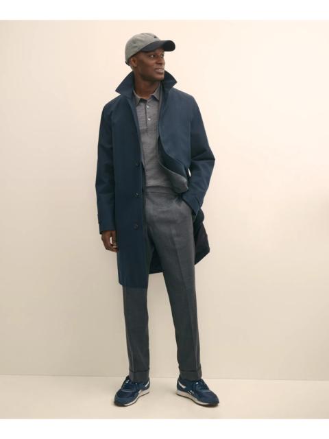 Brooks Brothers Bonded Cotton Top Coat with Removable Liner in Black Watch