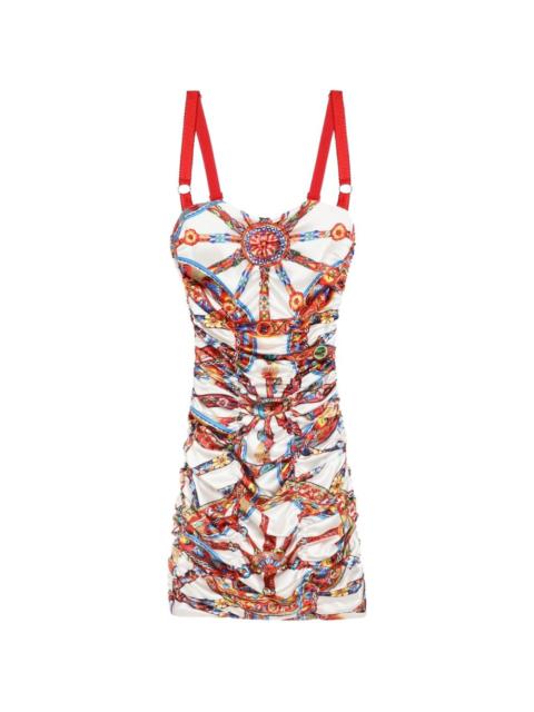Dolce & Gabbana Carretto-print satin dress