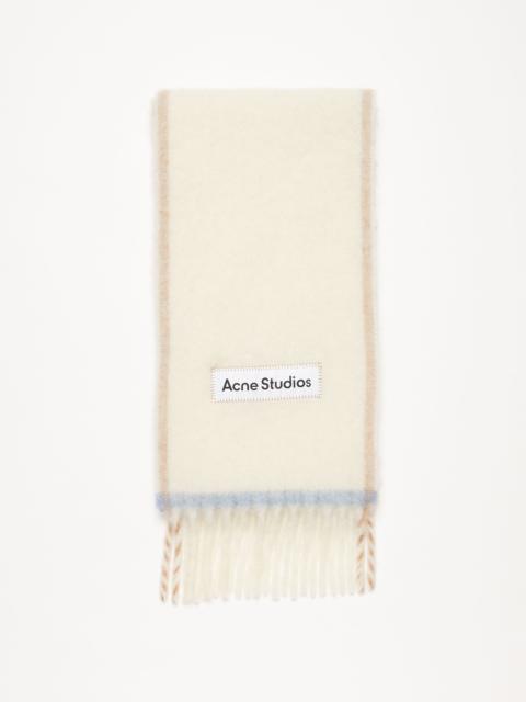 Wool mohair scarf - Narrow - White