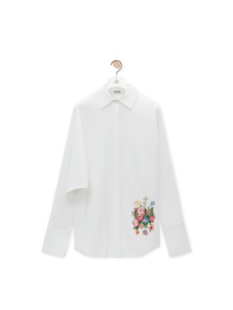 Loewe Embroidered draped shirt in cotton