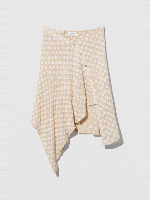 BY FAR RUBI SKIRT BEIGE FLORAL LACE