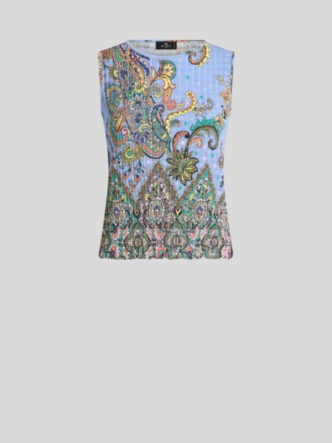 Etro SLEEVELESS FLORAL KNIT TOP