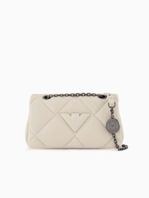 Quilted nappa leather-effect mini bag with flap