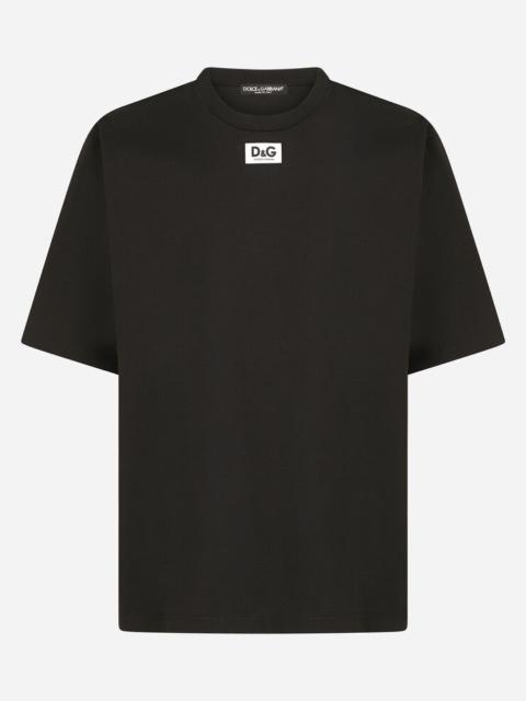 Cotton T-shirt with D&G patch