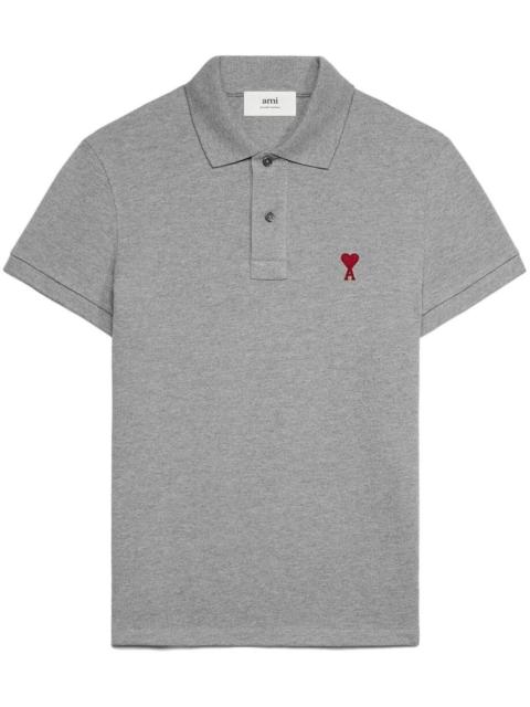 AMI Paris logo-embroidered cotton polo shirt