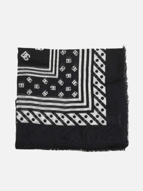 Dolce & Gabbana DG cashmere and silk scarf