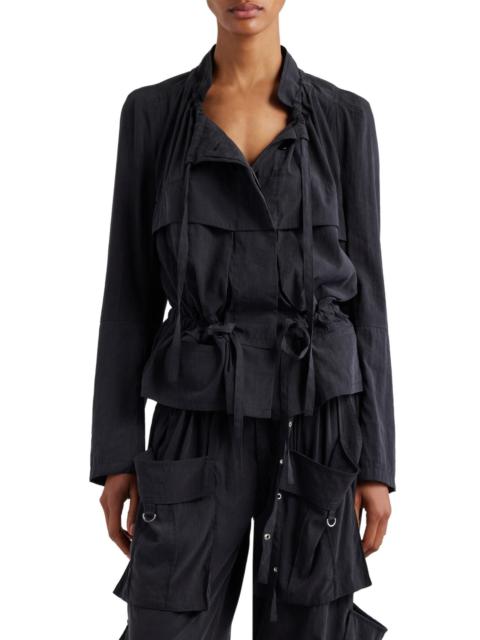 Isabel Marant Nancy Drawstring Utility Jacket in Faded Black at Nordstrom