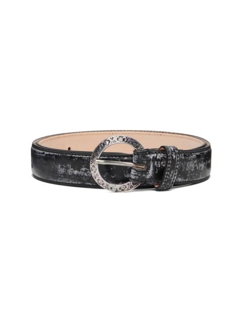 Drake's Black Bridle Calf Leather Western Belt