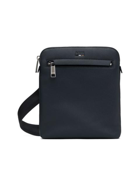 BOSS Navy Pebble-Grained Faux-Leather Bag