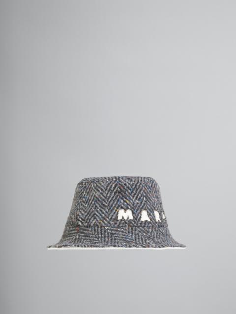 Marni GREY CHEVRON WOOL BUCKET HAT