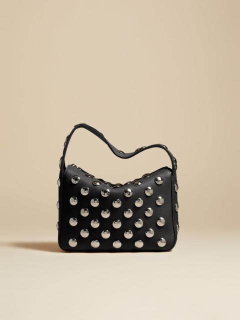 KHAITE The Small Elena Bag in Black Leather with Studs