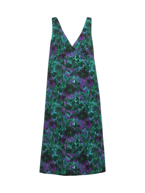 Plan C Floral twill midi dress