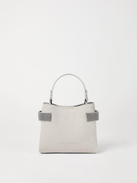 Brunello Cucinelli Suede bag with precious bands | REVERSIBLE