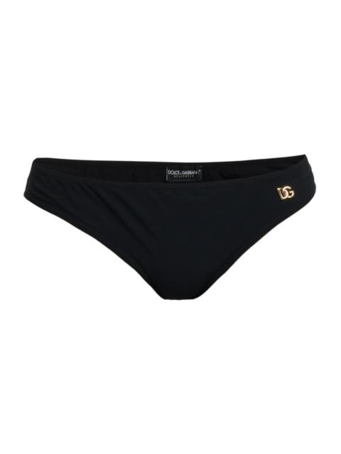 Dolce & Gabbana Women's Logo Low-Rise Bikini Bottom - Nero