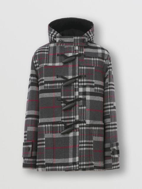 Burberry Check Wool Cashmere Oversized Hooded Duffle Coat