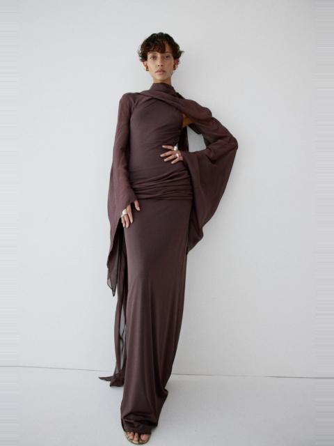 De La Vali SABELA MAXI DRESS IN UMBER BROWN