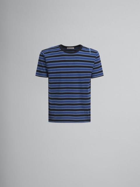 Marni RED STRIPED BOXY COTTON T-SHIRT