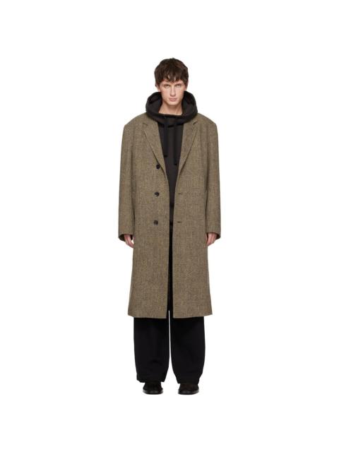 Lemaire Beige & Black Chesterfield Coat