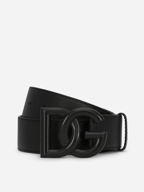 Leather DG logo belt