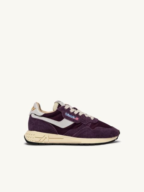 AUTRY REELWIND LOW SNEAKERS IN WHITE AND WINTER BLOOM NYLON AND SUEDE