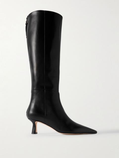 Aeyde Rhea leather knee boots Black