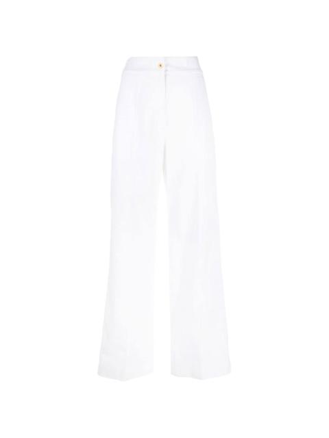 wide-leg high-waisted trousers
