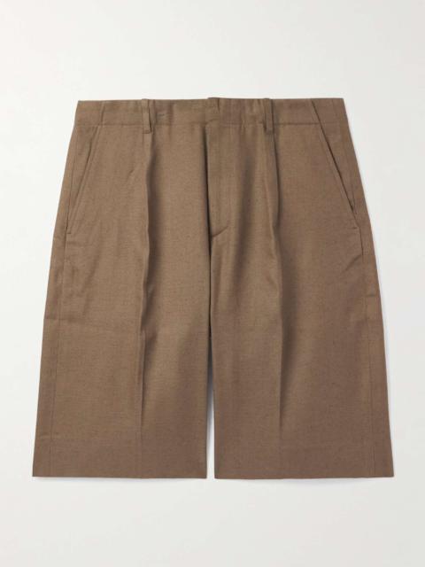 Our Legacy Borrowed Straight-Leg Pleated Cotton Shorts