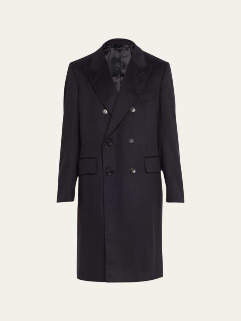 Men's Tailored Cashmere Double-Breasted Overcoat