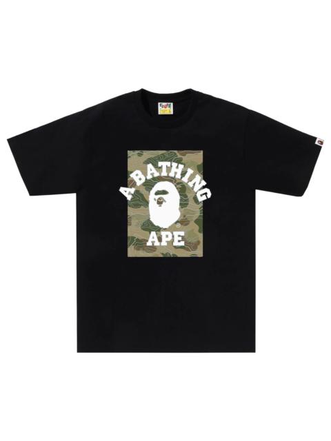 BAPE Layered Line Camo On College Tee 'Black/Beige'