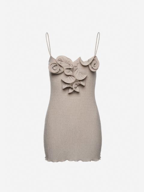 MAGDA BUTRYM Sleeveless crepe beach mini dress in light brown