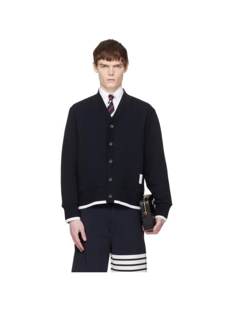 Thom Browne Navy V-Neck Cardigan