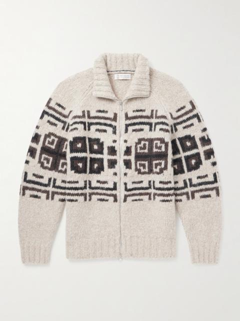 Brunello Cucinelli Intarsia-Knit Alpaca-Blend Cardigan