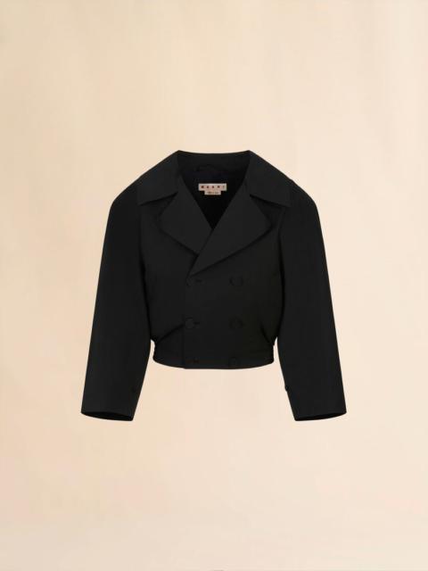 Marni BLACK POPLIN DOUBLE-BREASTED JACKET