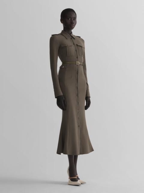 MUGLER kaki military shirt dress