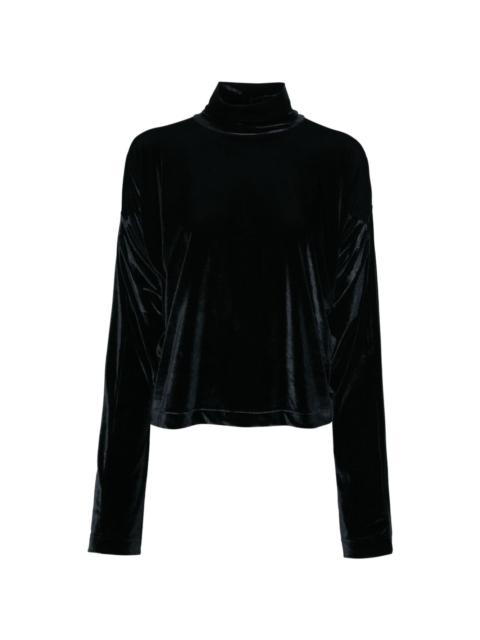 velour high-neck top