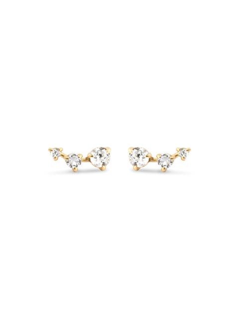 STONE AND STRAND Gradient White Topaz Climber Earrings