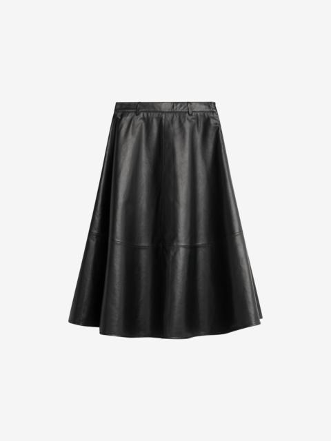 The Frankie Shop Savil Leather Midi Skirt - Black