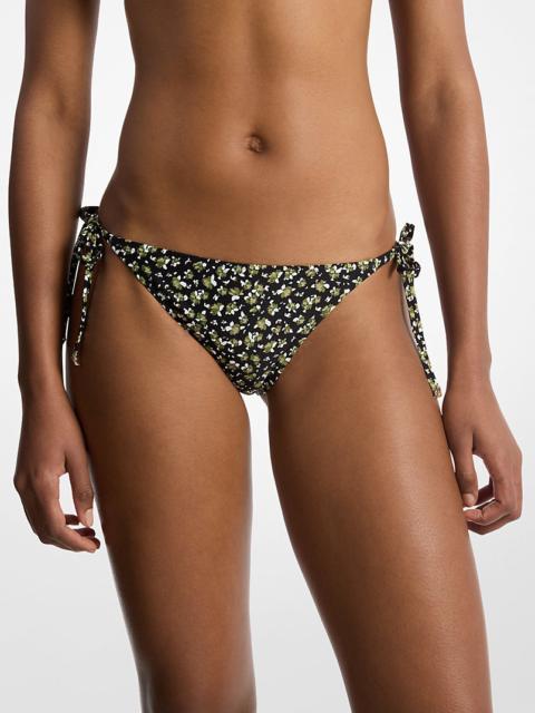 MICHAEL KORS Floral Print Stretch Nylon Bikini Bottom