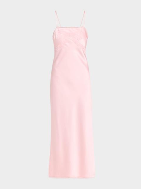 LoveShackFancy Isolie Lace Bow Crepe Midi Dress