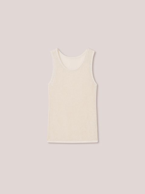 DAVI - Textured cotton vest - Creme