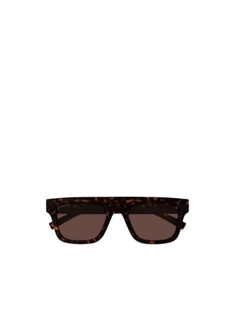 GUCCI tortoiseshell-effect square-frame sunglasses